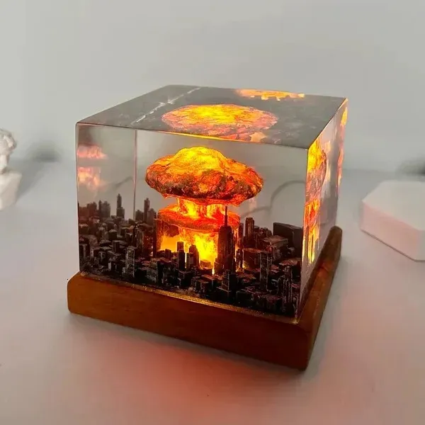 Decorative Objects Figurines Nuclear Explosion Bomb Mushroom Cloud Lamp Flameless