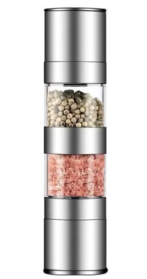 Dual Head Stainless Steel Salt Pepper Grinder Set Mill For Herb,Pepper,Spice,for Kitchen Grinding